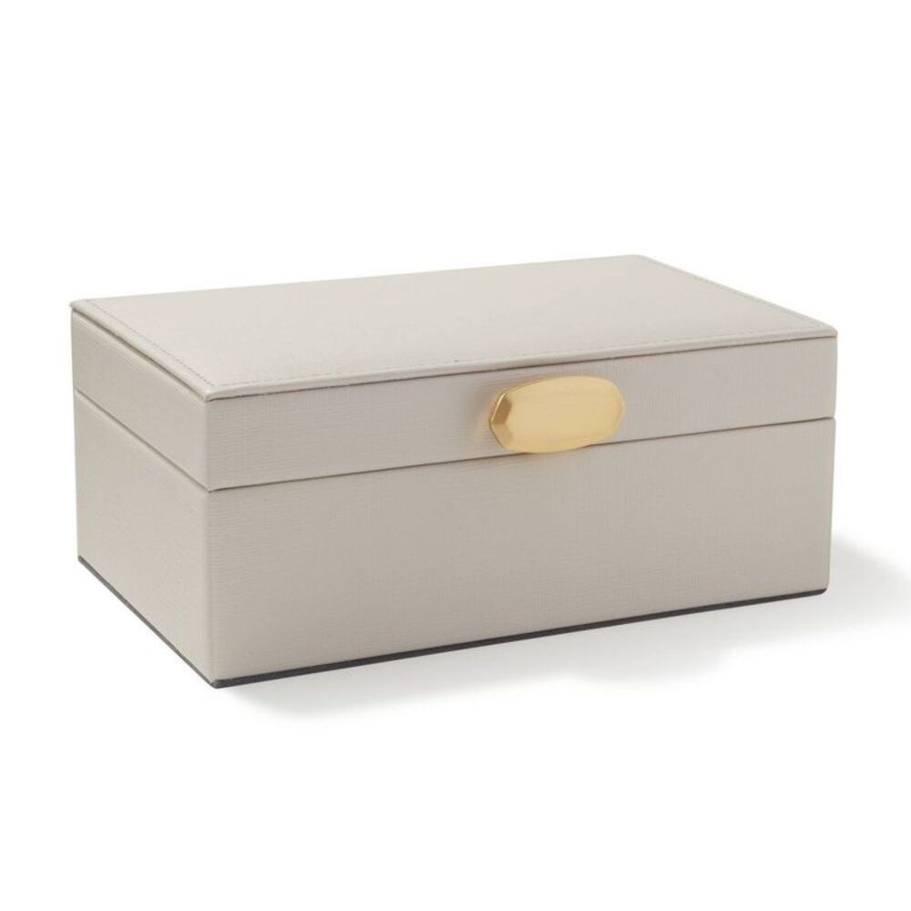 Faux Leather Jewelry Box - Gray: Adult Storage Holder 5" x 3.25" x 2.25"